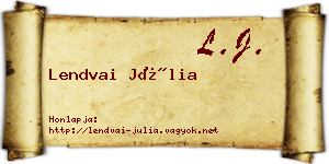 Lendvai Júlia névjegykártya